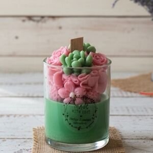 Baja Cactus Scented Soy Candle Succulent & Berrys Rose Bouquet